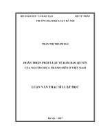 Hoàn thiện pháp luật về đảm bảo quyền của người chưa thành niên ở việt nam (luận văn thạc sĩ luật học) 