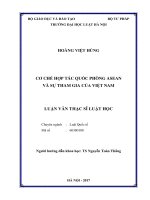 Cơ chế hợp tác quốc phòng asean và sự tham gia của việt nam (luận văn thạc sĩ luật học) 