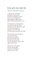 Hợp âm guitar bài hát cho anh nói một lời 