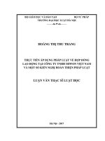Thực tiễn áp dụng pháp luật về hợp đồng lao động tại công ty TNHH miwon việt nam và một số kiến nghị hoàn thiện pháp luật (luận văn thạc sĩ luật học) 