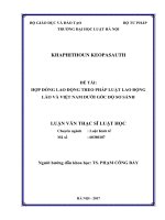 Hợp đồng lao động theo pháp luật lao động lào và việt nam dưới góc độ so sánh (luận văn thạc sĩ luật học) 