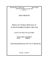 Pháp luật về hoạt động đầu tư từ quỹ bảo hiểm xã hội ở việt nam (luận văn thạc sĩ luật học) 