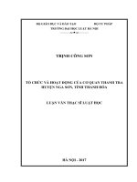 Tổ chức và hoạt động của cơ quan thanh tra huyện nga sơn, tỉnh thanh hóa (luận văn thạc sĩ luật học) 