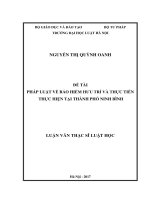 Pháp luật về bảo hiểm hưu trí và thực tiễn thực hiện tại thành phố ninh bình (luận văn thạc sĩ luật học) 
