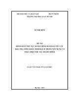 Kiểm soát thủ tục hành chính đảm bảo yêu cầu khả thi, công khai, minh bạch trong xây dựng và thực hiện thủ tục hành chính (luận văn thạc sĩ luật học) 