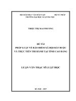 Pháp luật về bảo hiểm xã hội bắt buộc và thực tiễn thi hành tại tỉnh cao bằng (luận văn thạc sĩ luật học) 