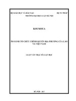 So sánh tổ chức chính quyền địa phương của lào và việt nam (luận văn thạc sĩ luật học) 