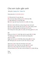 Hợp âm guitar bài hát cho em luôn gần anh 
