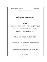 Nâng cao chất lượng văn bản quy phạm pháp của chính quyền địa phương trong giai đoạn hiện nay (luận văn thạc sĩ luật học) 