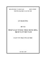 Pháp luật về đấu thầu hàng hóa, dịch vụ ở việt nam thực trạng và giải pháp (luận văn thạc sĩ luật học) 