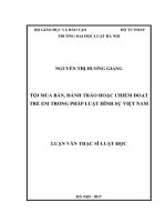 Tội mua bán, đánh tráo hoặc chiếm đoạt trẻ em trong pháp luật hình sự việt nam (luận văn thạc sĩ luật học) 