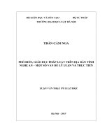 Phổ biến, giáo dục pháp luật trên địa bàn tỉnh nghệ an – một số vấn đề lý luận và thực tiễn (luận văn thạc sĩ luật học) 