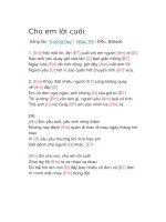 Hợp âm guitar bài hát cho em lời cuối 