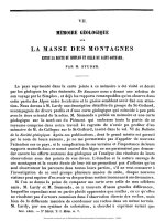 VII - MEMOIRE GEOLOGIQUE SUR LA MASSE DES MONTAGNES ENTRE LA ROUTE DU SIMPLON ET CELLE DU SAINT-G0THARD, PAR M. STUDER