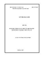 Giáo dục pháp luật cho cán bộ nguồn thẩm phán tại học viện tòa án (luận văn thạc sĩ luật học) 