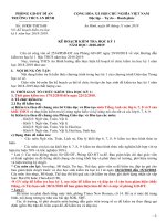 Kế hoạch kiểm tra THCS học kỳ 1 năm học 20182019