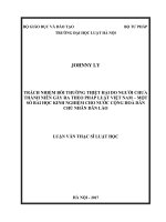 Trách nhiệm bồi thường thiệt hại do người chưa thành niên gây ra theo pháp luật việt nam một số bài học kinh nghiệm cho nước cộng hoà dân chủ nhân dân lào (luận văn thạc sĩ luật học) 