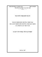 Trách nhiệm bồi thường thiệt hại do làm ô nhiễm môi trường theo quy định của pháp luật việt nam (luận văn thạc sĩ luật học) 