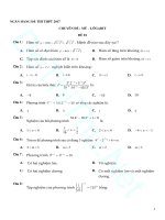 Tổng hợp 300 câu trắc nghiệm mũ logarit có đáp án