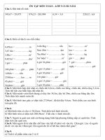 ÔN tập môn TOÁN CUỐI năm 