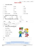 BÀI TẬP TIẾNG ANH LỚP 3 theo unit