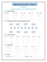 TOÁN 3 PHIẾU bài tập TUẦN 4 