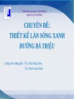LÀN SÓNG XANH  ĐÈN TÍN HIỆU GIAO THÔNG