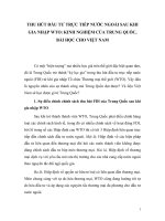 Tiểu luận đầu tư quốc tế thu hút đầu tư trực tiếp nước ngoài sau khi gia nhập wto kinh nghiệm của trung quốc, bài học cho việt nam 
