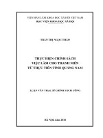 Thực hiện chính sách việc làm cho TN từ thực tiễn tỉnh Quảng Nam (Luận văn thạc sĩ)