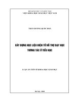 Xây dựng học liệu điện tử hỗ trợ dạy học tương tác ở tiểu học