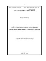 Chất lượng hoạt động báo cáo viên vùng đồng bằng sông Cửu Long hiện nay.