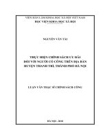 Thực hiện chính sách ưu đãi đối với người có công trên địa bàn huyện Thanh Trì, thành phố Hà Nội (Luận văn thạc sĩ)