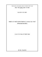 Triết lý nhân sinh trong ca dao, tục ngữ tỉnh khánh hòa