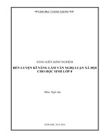 SKKN rèn LUYỆN kĩ NĂNG làm văn NGHỊ LUẬN xã hội CHO học SINH lớp 8