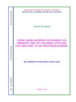 Using mind mapping technique to improve the 12th graders’ english vocabulary at my hao high school 