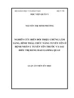 Nghiên cứu biến đổi triệu chứng lâm sàng, hình thái, chức năng tuyến yên ở bệnh nhân u tuyến yên trước và sau điều trị bằng dao gamma quay