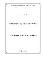 Phát triển nguồn nhân lực công nhân kỹ thuật tại công ty cổ phần sơn tổng hợp hà nội