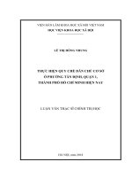 Luận văn thực hiện quy chế dân chủ cơ sở ở phường tân định, quận 1, thành phố hồ chí minh hiện nay