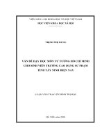 Luận văn vấn đề dạy học môn tư tưởng hồ chí minh cho sinh viên trường cao đẳng sư phạm tỉnh tây ninh hiện nay 