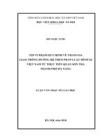 Tội vi phạm quy định về tham gia giao thông đường bộ theo pháp luật hình sự việt nam từ thực tiễn quận sơn trà, thành phố đà nẵng