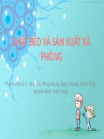 CHẤT BÉO VÀ SẢN XUẤT XÀ PHÒNG Hóa 9