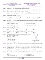 THPT CHUYÊN NGUYỄN TRÃI   đề THI THỬ lần 2   2018  2019