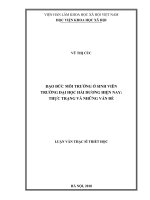 Đạo đức môi trường ở sinh viên Trường Đại học Hải Dương hiện nay Thực trạng và những vấn đề (Luận văn thạc sĩ)