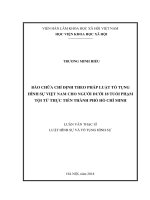 Bào chữa chỉ định theo pháp luật tố tụng hình sự việt nam cho người dưới 18 tuổi phạm tội từ thực tiễn thành phố hồ chí minh 