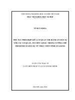 Thủ tục phối hợp giữa cơ quan thi hành án dân sự với các cơ quan, tổ chức khác trong cưỡng chế thi hành án dân sự từ thực tiễn tỉnh an giang 