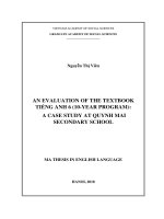 An evaluation of the textbook tiếng anh 6 (10 year program a case study at quynh mai secondary school 