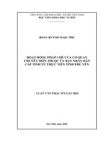 Hoạt động pháp chế của cơ quan chuyên môn thuộc ủy ban nhân dân cấp tỉnh từ thực tiễn tỉnh phú yên 