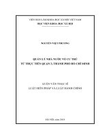 Quản lý nhà nước về cư trú từ thực tiễn quận 3, thành phố hồ chí minh 