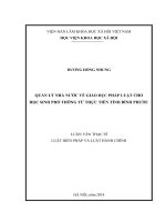 Quản lý nhà nước về giáo dục pháp luật cho học sinh phổ thông từ thực tiễn tỉnh bình phước 