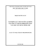 Luận văn tạo động lực cho người lao động tại công ty TNHH vật liệu xây dựng minh anh 
